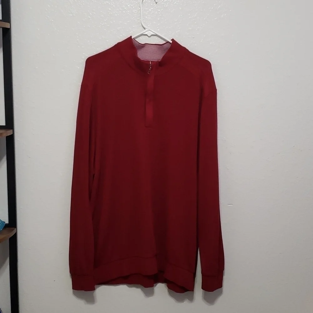 GREG NORMAN COTTON DARK RED QUARTER ZIP SIZE XL